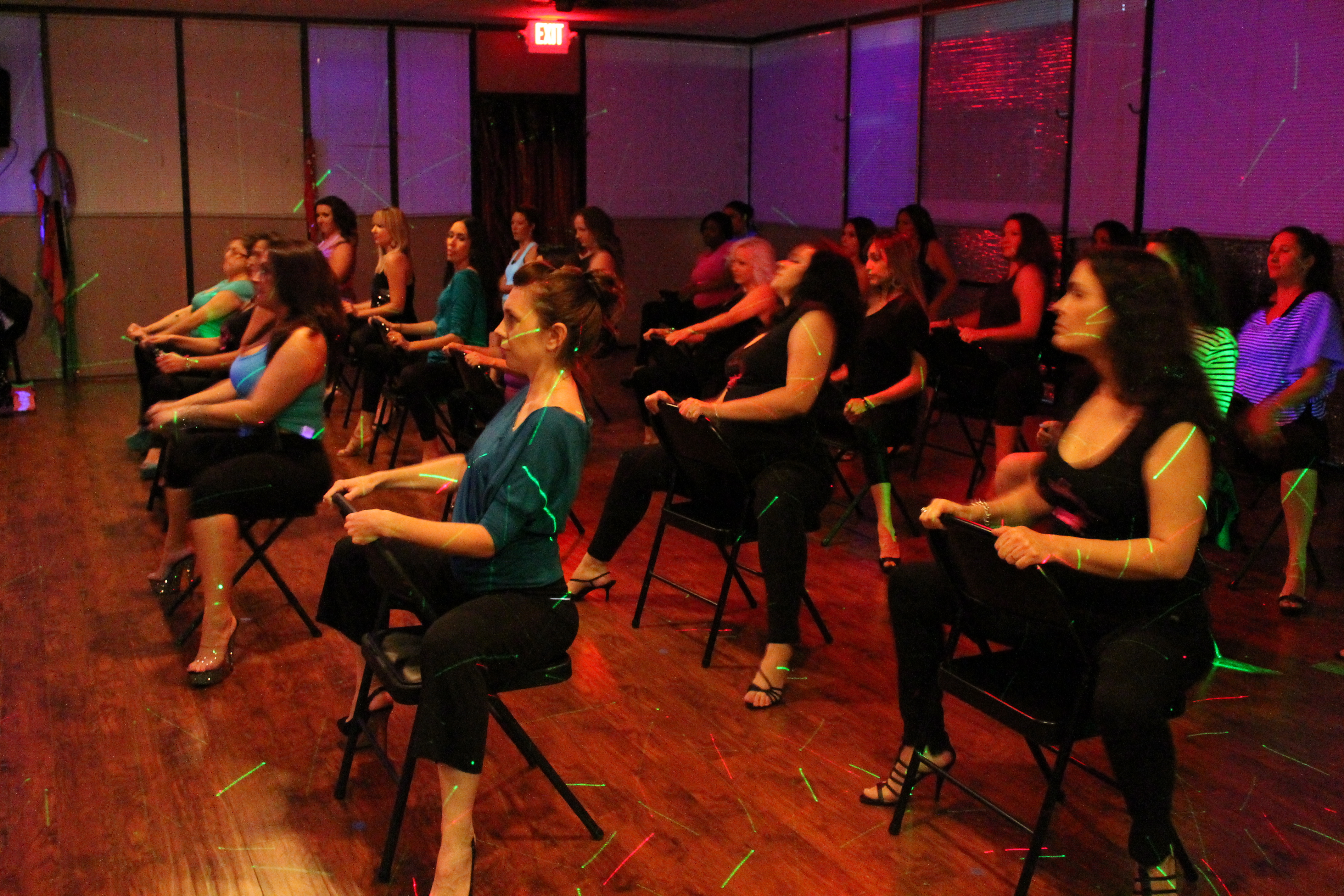 Early fitness dance class