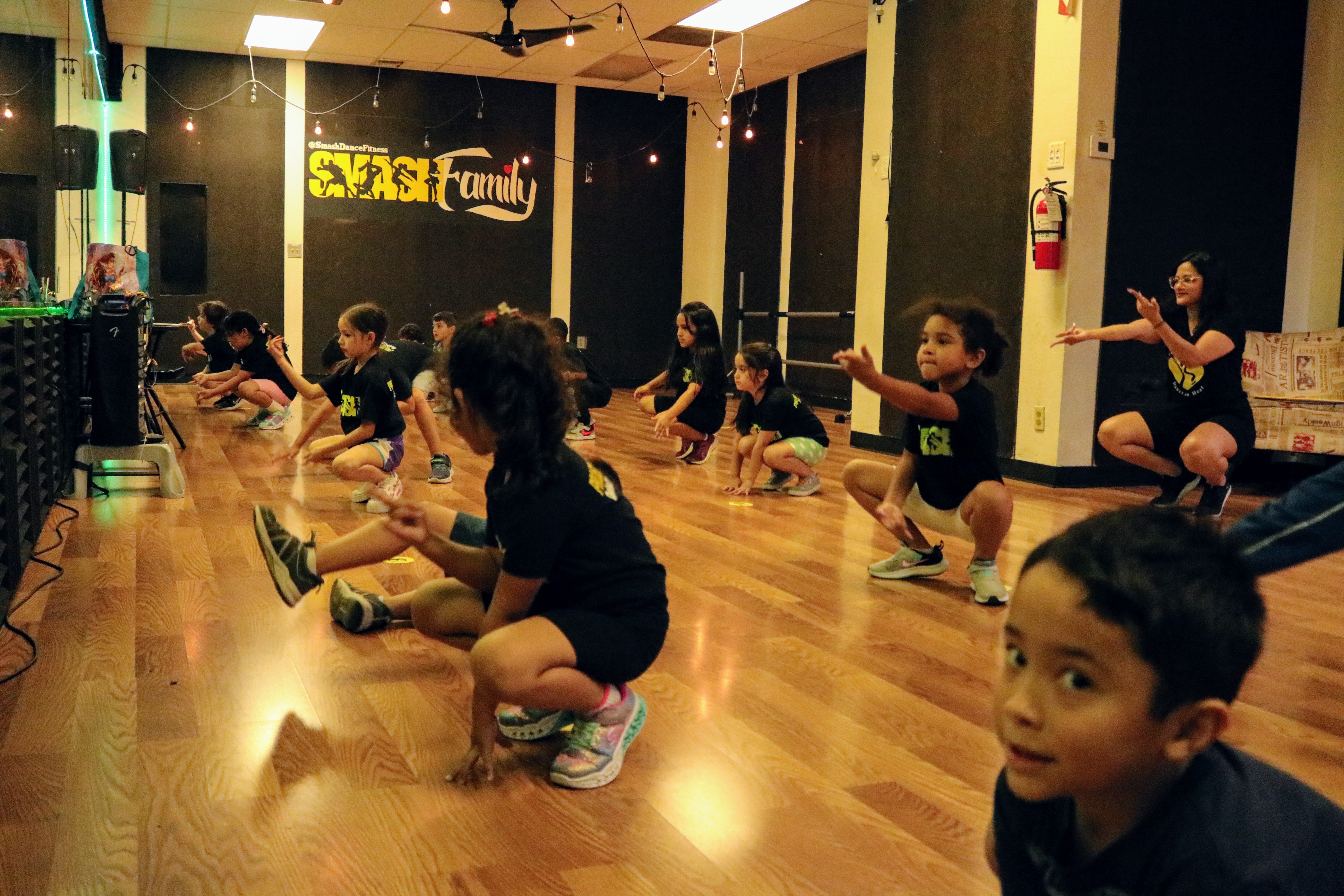 Young dancers following an instructor