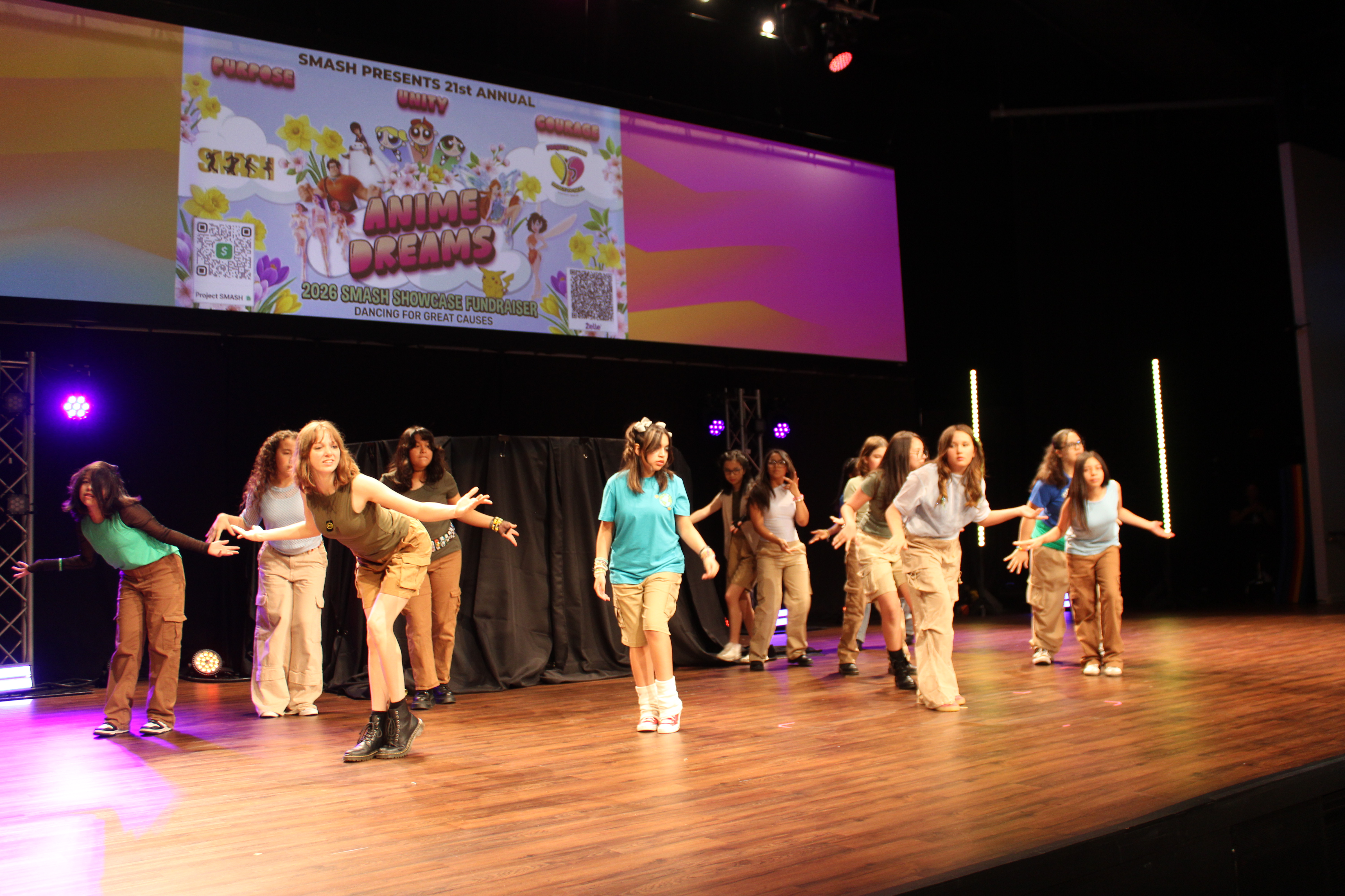 Young dancers performing at the SMASH showcase