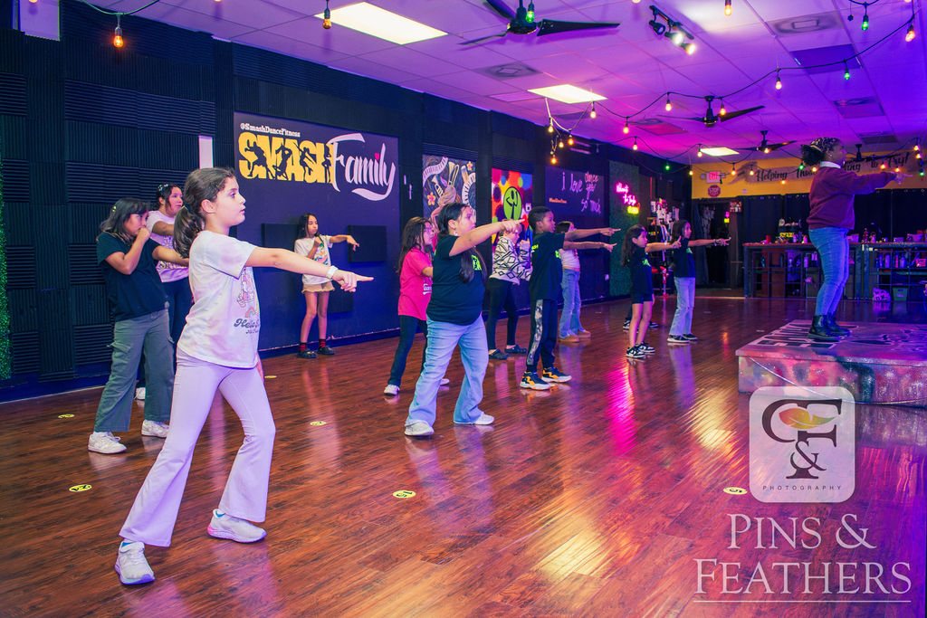 Students dancing together in the studio